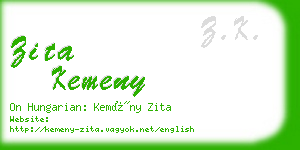 zita kemeny business card